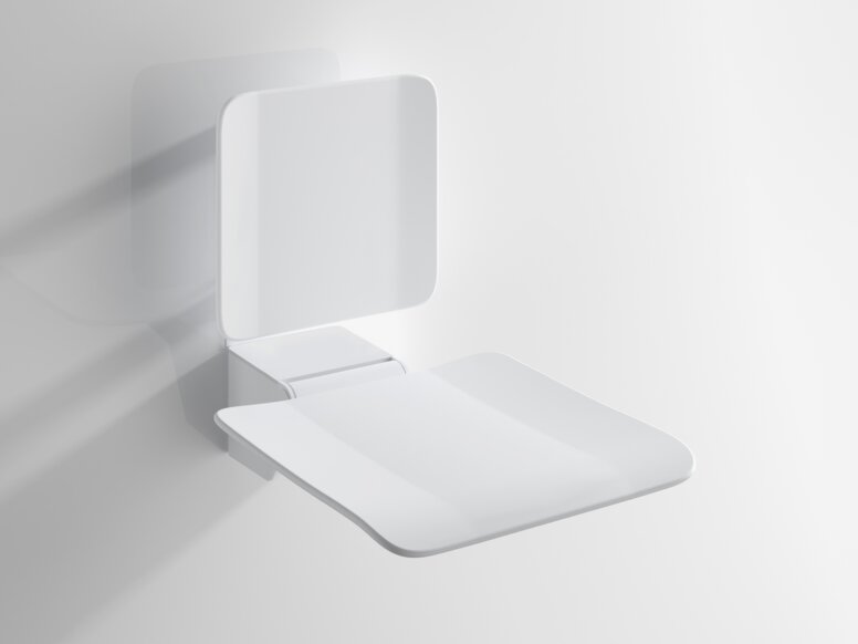 Shower seat in the colour white